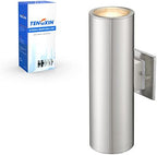 TENGXIN Outdoor Wall Sconce,Up Down Wall Light Fixture with Stainless Steel Cylinder,Outdoor Lights for House,Patio,Yard,Front Door,Brushed Nickel by TENGXIN