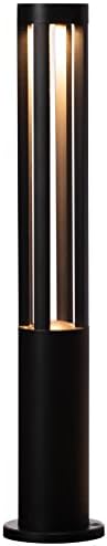 Round Black LED Garden Aluminum Light, Decorative Outdoor Bollard Light for Garden, Pathway, and Driveway by Gardenised