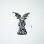 OLOMA Sitting on Skull Winged Gargoyle Concrete Statue Gothic Beast Garden Outdoor Sculpture Cement Mythical Creature Creepy Garden Decor Lawn Patio Porch Halloween Accent - Image 5