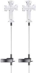 Alpine Corporation 34" Tall Outdoor Solar Powered Cross Pathway Light Stakes (Set of 2) by Unknown