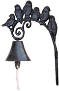 Vintage Cast Iron Wall Bell, Black Decorative Hanging Door Chime by HYTROVE