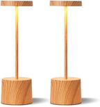Kakanuo Wooden Rechargeable Cordless Lamp - Touch Control, 3 Color Temperature, LED Outdoor Wireless Lamp, Battery Operated Lamps, Stepless Dimmable, Set of 2 by KakanuoLightings