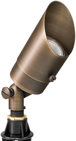 GKOLED 12V Brass Landscape Spotlight, LED Low Voltage Landscape Lighting, Outdoor Adjustable Lights for Yard Wall Lawn Tree Patio Garden, Waterproof Directional Up Light, No MR16 Bulb by GKOLED