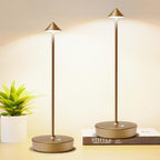 Set of 2 Cordless Rechargeable Led Table Lamp Battery Operated Light Bronze by Tpczqj