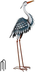 TERESA'S COLLECTIONS Garden Decor Blue Heron Sculptures & Statues,24.5" Coastal Metal Heron Decoy for Outdoor Outside Vivid Bird Metal Yard Art Cranes Patio Pond Pool Lawn Decorations,Gift for Mom by TERESASCOLLECTIONS