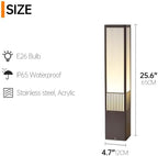 Waterproof Square Bollard Lights - E26 Base Outdoor Pathway Lighting for Patio, Garden, Yard & Driveway Decor, 65CM Tall with Modern Design - Image 4