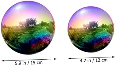 DOITOOL Garden Gazing Ball 2pcs Garden Reflector Outdoor Mirror Stainless Steel Mirror Artificiales para Shiny Sphere Balls Polished Ornament Sphere Globe Gazing Globe Prom - Image 6