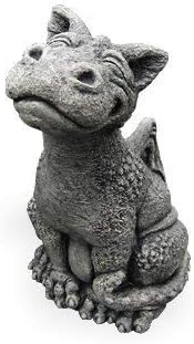 Little Darling Dragon Baby 'Rexy' with Festive Christmas Hat and Scarf- Solid Cast Stone Garden Statue - a Great Home or Garden Gift Idea - Durable, Lifelike Sculpture - Fun Exterior and Interior Art - Image 2