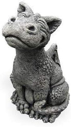 Little Darling Dragon Baby 'Rexy' with Festive Christmas Hat and Scarf- Solid Cast Stone Garden Statue - a Great Home or Garden Gift Idea - Durable, Lifelike Sculpture - Fun Exterior and Interior Art - Image 2