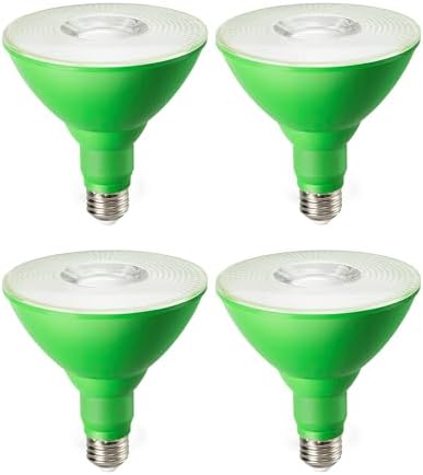 EDISHINE Halloween Outdoor PAR38 Green Flood LED Light Bulbs Dimmable 4Pack by EDISHINE