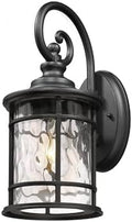 Emliviar Outdoor Lights for House, Outdoor Sconce Lights with Water Ripple Glass in Black Finish, XE229BWG-S BK by EMLIVIAR