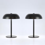 2 Pack Cordless Mushroom Table Lamp, Rechargeable, Dimmable 3 Color, Black by JHWDHDTableLamp