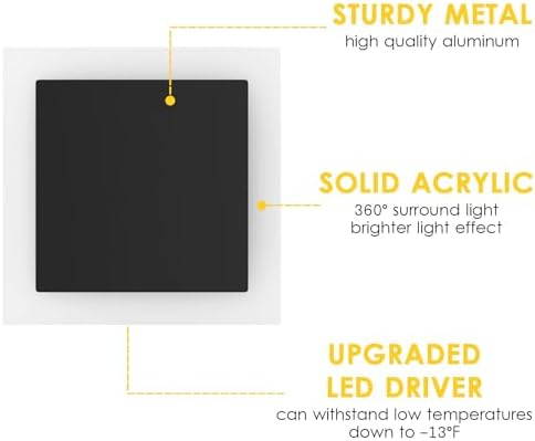 LED Outdoor Wall Light, Modern Black Exterior Wall Sconce Light - Image 4