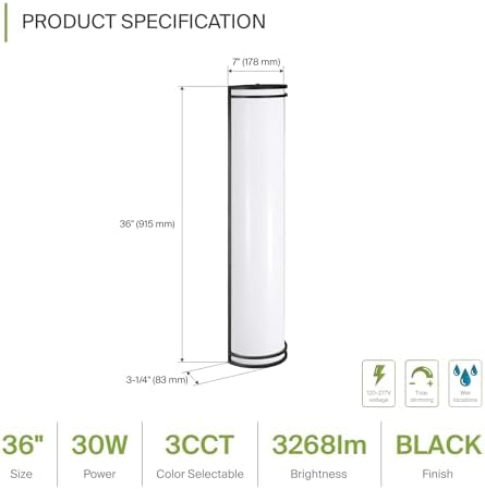 ASD LED Outdoor Sconce Lights, Black 3000K 4000K 5000K ETL 2 Pack - Image 2