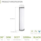 ASD LED Outdoor Sconce Lights, Black 3000K 4000K 5000K ETL 2 Pack - Image 2