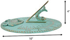 Renovators Supply Manufacturing Sundial Verdigris Finish Brass 10" Dia Vintage Sun Dial Garden Or Lawn Clock Beach Theme Fish Dial and Crab Plaque Patio Outdoor Compass Sundials for Yards - Image 5