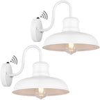 TOBUSA 2-Pack Dusk to Dawn Outdoor Wall Lights, Waterproof Farmhouse Gooseneck Barn Lights, 11.5'' White Outside Wall Sconces for House, Porch, Garage by TOBUSA