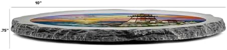 Magnolia Garden 10-Inch Lighthouse Stepping Stone - Faux Stained Glass Ocean Sunset Garden Stone, Weather-Resistant Resin Pathway Accent, Nautical Coastal Outdoor Yard Decor & Walkway Plaque - Image 2
