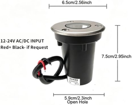 QUANS 3W 12V 24V DC Low Voltage In Ground Well LED Light Warm White 4-Pack - Image 2