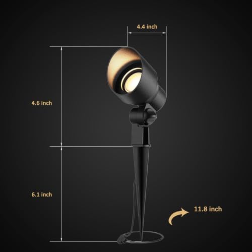 Low Voltage Spotlights 8PK 20W Halogen Floodlights 12V AC Outdoor Spot Lights Black Landscape Lighting Kit 145 Lumens 3000K with Spike Stake and Connector for Garden, Yard, Lawn - Image 6