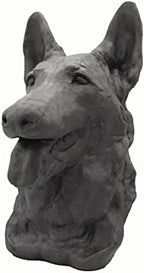 Solid Rock Stoneworks German Shepherd Bust- Graphite- 14" Tall x 8"W x 10"D - Image 4