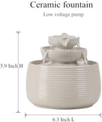 Outdoor and Indoor Water Feature Fountain Waterfall Tabletop Desktop mini Ceramic Garden Fountain (White A170) - Image 2