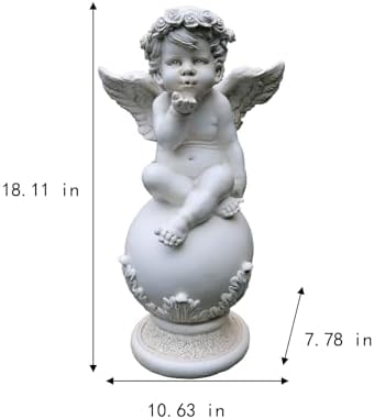 18in Angel Statue Cupid Sculpture Outdoor Decoration Patio Garden Decoration Porch Lawn, Angel Garden Sculpture and Statuary, Angel Statue commemorating Spiritual Gifts - Image 3