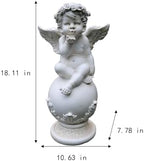 18in Angel Statue Cupid Sculpture Outdoor Decoration Patio Garden Decoration Porch Lawn, Angel Garden Sculpture and Statuary, Angel Statue commemorating Spiritual Gifts - Image 3