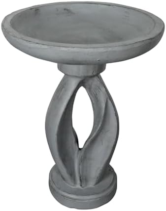 SKYFIRE 21.8" Tall Outdoor Bird Bath for Garden -Concrete Modern Freestanding Patio Birdbath, Decoration Yard Statue for Garden, Patio, Lawn -16”Dia X 21.8”H Contemporary Birdbaths with Pedestal - Image 6