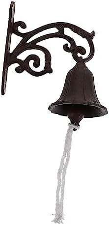 Vintage Door Bell Cast Iron Hanging Wall Bell Decor Xmas by jojofuny