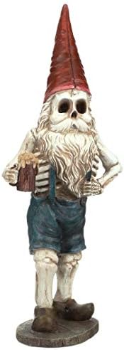Design Toscano QM14017 Zombie Gnome - Bavarian Oktoberfest Skeleton Gnome Hans - Garden Gnome Statue,full color - Image 4