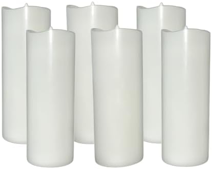 Stonebriar LED Pillar Candles — Remote & Timer, Real Wax Flameless Candles for Home Décor, Weddings & Events, Pack of 6, White, 3" x 8" - Image 2