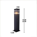 Outdoor Square Pathway Light, Modern Waterproof LED Bollard Light Fixture with Acrylic Shade, Die-cast Aluminum Pedestal Garden Lamp for Driveway, Yard, Lawn, Walkway, Patio Deck Decoration - Image 7