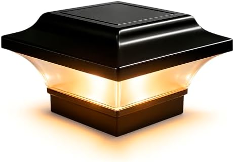 Classy Caps 2x2 Imperial Solar Post Cap - Fits 2"x2", 2.25"x2.25", & 2.5"x2.5" Deck & Fence Posts - Black Cast Aluminum - Warm/Cool Light Color Modes by ClassyCaps