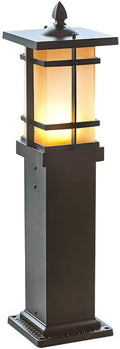 MADISH Outdoor Landscape Path Light Modern Black Waterproof Bollard Light Outside Housing Pathway Light Aluminum Walkway Lighting Hardwired E26 Sideway Post Pole Lighting Patio Porch Exterior Lawn Flo by MADISH