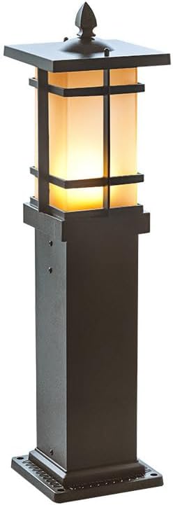 MADISH Outdoor Landscape Path Light Modern Black Waterproof Bollard Light Outside Housing Pathway Light Aluminum Walkway Lighting Hardwired E26 Sideway Post Pole Lighting Patio Porch Exterior Lawn Flo by MADISH