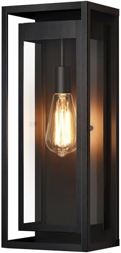 19" Large Outdoor Wall Light Fixtures, Black Porch Light by Slypadan