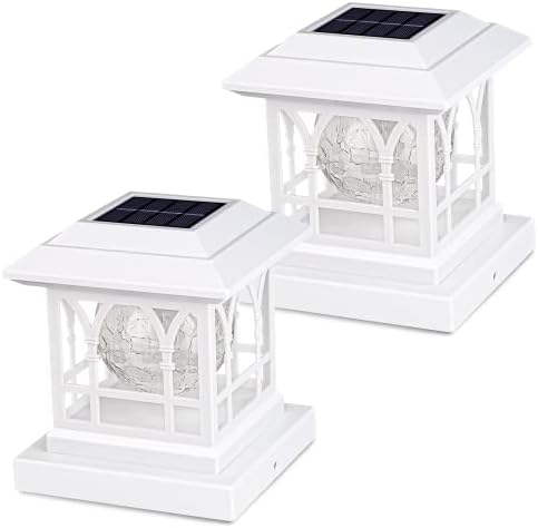 Solar Post Cap Lights Warm White & RGB Automatic Cycling 2 Modes by AEFRELEOHT