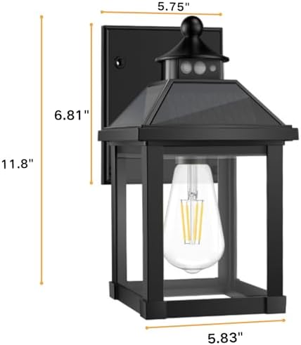 Auzev Solar Sconce Lights Outdoor Wall Mount Solar Porch Light Exterior - Image 6