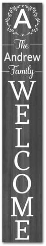 FemiaD Personalized Family Name Porch Sign Welcome Sign for Porch Standing Vertical Tall Custom Initial Last Name Porch Signs Leaner Farmhouse Wooden Welcome Signs for Front Door Housewarming by Unknown