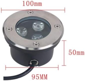 3W Underground Light LED, LED Ultra-Thin Underground Light, Ground Light Spotlight Outdoor Waterproof Embedded Low Voltage Garden Floor Light Landscape Square Patio(Red,3W-220V) - Image 2