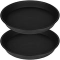 2 Pack Bird Bath Bowl 16", 2.3" Depth, 16 17 inch Plastic Extra Large Birdbath Bowl Only for Outdoor Garden, Ground Bird Bath, Bird Bath Tray, Bird Feeders (17", Black) by Bleuhome