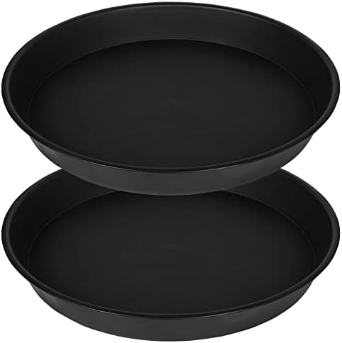 2 Pack Bird Bath Bowl 16", 2.3" Depth, 16 17 inch Plastic Extra Large Birdbath Bowl Only for Outdoor Garden, Ground Bird Bath, Bird Bath Tray, Bird Feeders (17", Black) by Bleuhome