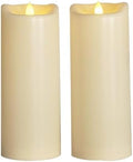 Tall Outdoor Battery Operated Flameless LED Candles w/Timer 4”x10” 2 PCS by CANDLE+CHOICE