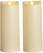 Tall Outdoor Battery Operated Flameless LED Candles w/Timer 4”x10” 2 PCS by CANDLE+CHOICE
