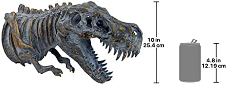 Design Toscano Bones of The Dinosaur T-Rex Skeleton Wall Sculpture, 16.5 Inches, Full Color - Image 2