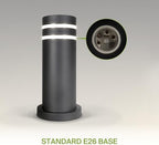 ASD 12" Round Bollard Light Fixture, Outdoor Pathway Floor Lamp | Antiglare, Waterproof, ETL Listed | 60W E26 Bulb Socket 120V | Landscape Hardwired Lighting, Exterior Post Lantern | Black - Image 6