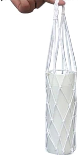 Mason Jar Hangers 10pcs Portable Coffee Cup Bag Hollow Out Bottle Practical Mugs Foldable Water Bags Woven Net Cover For Hanging Bottle(White) by Unknown