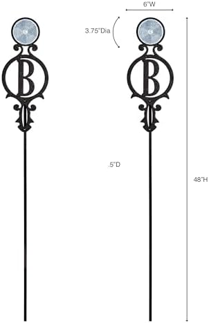 Touch of Class Pathways Driveway Marker Stake, Monogram, Black, Set of 2 - Image 3