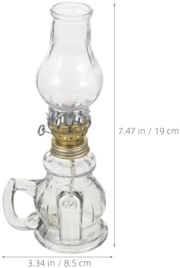 2pcs Vintage Kerosene Lantern with Glass Shade, 100ml Metal Lamp - Image 2